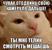 Чувак,отодвинь свою камеру по дальше! Ты мне телик смотреть мешаешь