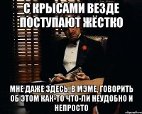 с крысами везде поступают жёстко мне даже здесь, в мэме, говорить об этом как-то что-ли неудобно и непросто