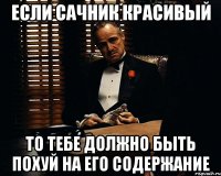 Если сачник красивый то тебе должно быть похуй на его содержание