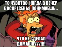 То чувство, когда в вечер воскресенья понимаешь... ЧТО НЕ СДЕЛАЛ ДОМАШКУУУ!!!!