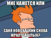 Мне кажется или Саня Новохацкий снова жрал шашлык?