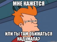 МНЕ КАЖЕТСЯ ИЛИ ТЫ ТАМ ОБИЖАТЬСЯ НАДУМАЛА?