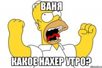 ваня какое нахер утро?