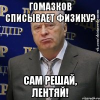 Гомазков списывает физику? Сам решай, лентяй!