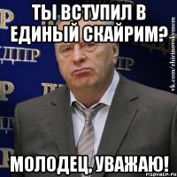 Ты вступил в Единый Скайрим? Молодец, уважаю!