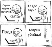 Стрим марика начался. Э а где звук? Пздц Марик убийца!