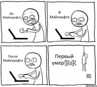 До Майнкрафта В Майнкрфте После Майнкрафта Первый умер!)̲̅ζo)̲̅ζ