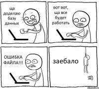 ща доделаю базу данных вот вот, ща все будет работать ОШИБКА ФАЙЛА!!! заебало