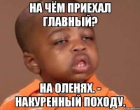 На чём приехал главный? На оленях. - Накуренный походу.