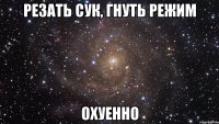 РЕЗАТЬ СУК, ГНУТЬ РЕЖИМ ОХУЕННО