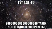 Тут где-то 2000000000000000000 таких Белгородов в котором ты