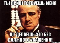 Ты приветствуешь меня Но делаешь это без должного уважения!