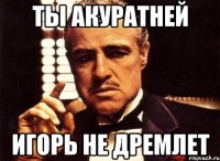 Ты акуратней Игорь не дремлет