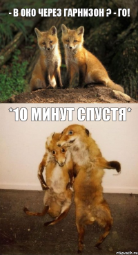 - В око через гарнизон ? - Го! *10 минут спустя*