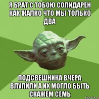 я брат с тобою солидарен как жалко что мы только два подсвешника вчера влупили а их могло быть скажем семь