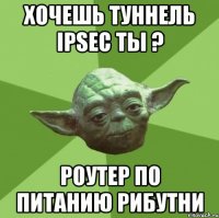 Хочешь туннель IPSeC ты ? Роутер по питанию рибутни