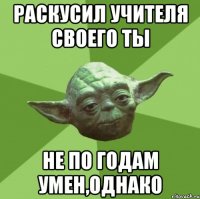 Раскусил учителя своего ты Не по годам умен,однако