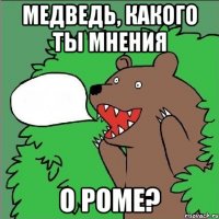 Медведь, какого ты мнения О Роме?