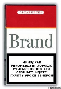 Минздрав рекомендует хорошо учиться но кто его слушает. Идите гулять уроки вечером