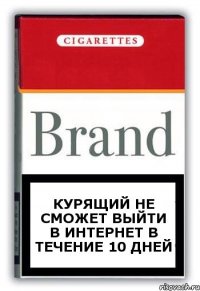 Курящий не сможет выйти в интернет в течение 10 дней