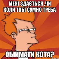 мені здається ,чи коли тобі сумно треба обіймати кота?