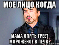 мое лицо когда мама опять греет мороженое в печке