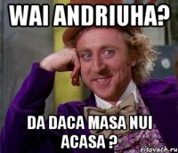 wai Andriuha? Da daca masa nui acasa ?