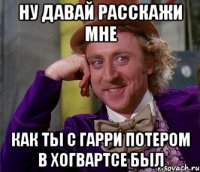 Ну давай расскажи мне как ты с гарри потером в Хогвартсе был