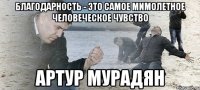 Благодарность - это самое мимолетное человеческое чувство Артур Мурадян