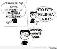 Славян,ты где такие искрометные термины находишь? что есть трещина казы? которую нюхнуть надо.