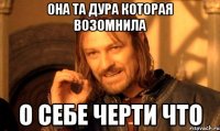 она та дура которая возомнила о себе черти что