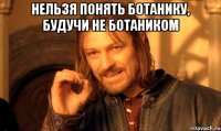 нельзя понять ботанику, будучи не ботаником 