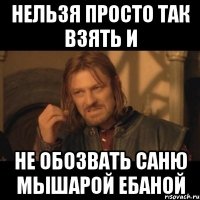 Нельзя просто так взять и не обозвать Саню Мышарой Ебаной