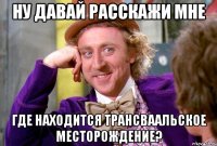 Ну давай расскажи мне где находится Трансваальское месторождение?