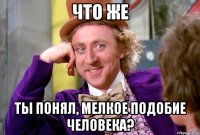 что же ты понял, мелкое подобие человека?