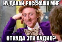 Ну давай, расскажи мне Откуда эти аудио?