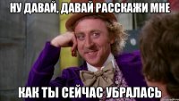 Ну давай, давай расскажи мне как ты сейчас убралась