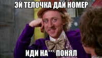 Эй телочка дай номер ИДИ НА*** ПОНЯЛ