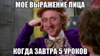 Моё выражение лица Когда завтра 5 уроков