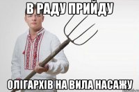 В РАДУ ПРИЙДУ ОЛІГАРХІВ НА ВИЛА НАСАЖУ