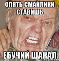 Опять смайлики ставишь Ебучий шакал