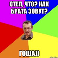 Степ, что? Как брата зовут? Гоша))