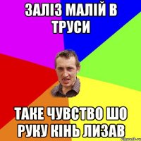 заліз малій в труси таке чувство шо руку кінь лизав