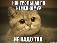 Контрольная по немецкому? Не надо так.