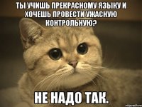 Ты учишь прекрасному языку и хочешь провести ужасную контрольную? Не надо так.