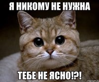 я никому не нужна тебе не ясно!?!