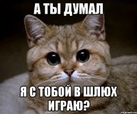 А ты думал Я с тобой в шлюх играю?