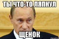 ТЫ ЧТО-ТО ЛЯПНУЛ ЩЕНОК