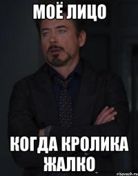 моё лицо когда кролика жалко