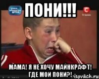 Пони!!! Мама! Я не хочу майнкрафт! Где мои пони?!